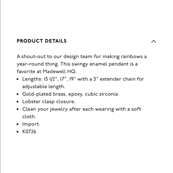 Madewell enamel rainbow necklace - Picture 4 of 8